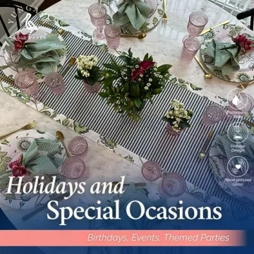 Yungala Pink Glass Set 6 Vintage Tumblers for Any Occasion