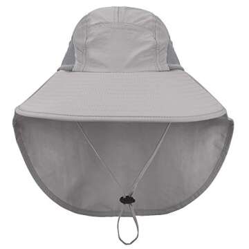 Kids Sun Hat with Neck Flap - Adjustable Children Wide Brim Summer UPF50+ Sun Protection Bucket for ...