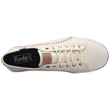 Keds Womens Kickstart Pennant Sneaker, Cream, 9.5 US
