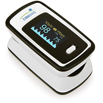 Innovo Deluxe iP900AP Fingertip Pulse Oximeter Blood Oxygen Saturation Monitor with Alarm, Plethysmo...