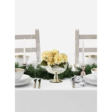 Serene Spaces Living Silver Etched Leaf Mercury Glass Bowl, Vintage Compote Bowl, Measures 7.5" Tall