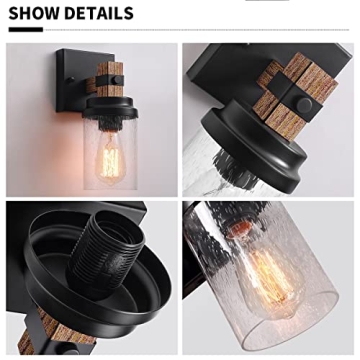 Stylish 1-Light Rustic Wall Sconce Durable for All Spaces