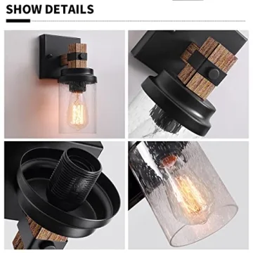 Stylish 1-Light Rustic Wall Sconce Durable for All Spaces