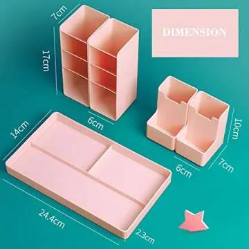 Migao coffee Pen Pencil Holder for Desk, Cute Stationery Home Office School Desktop Craft Art Supplies Accessory Crayon Caddy Box Organization Organizer Storage for Girl Kids (Pink)