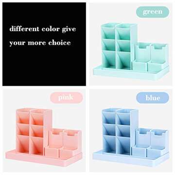 Migao coffee Pen Pencil Holder for Desk, Cute Stationery Home Office School Desktop Craft Art Supplies Accessory Crayon Caddy Box Organization Organizer Storage for Girl Kids (Pink)