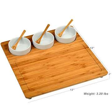 Picnic at Ascot Bamboo Cheese Board with Bowls & Spoons