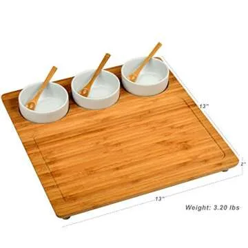 Picnic at Ascot Bamboo Cheese Board with Bowls & Spoons