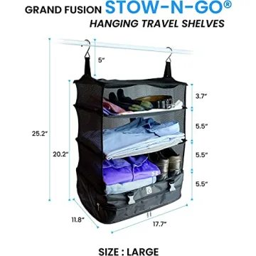 Stow-N-Go Portable Hanging Travel Shelves Organizer