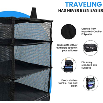 Stow-N-Go Portable Hanging Travel Shelves Organizer