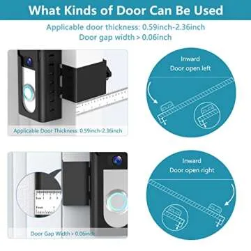 KIMILAR 2024 Upgrade Anti-Theft Video Doorbell Mount, Not Block Doorbell Motion Sensor, Adjustable No-Drill Mounting Bracket Wedge Holder Accessories for Home Rentals Office Room