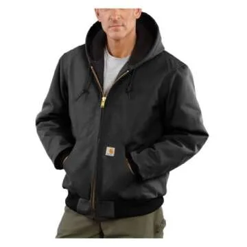 Carhartt Men's Loose Fit Firm Duck Insulated Flannel-Lined Active Jacket - Black, Medium