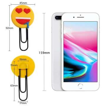 Cute Bookmarks, Funny Paperclip Bookmark, Novelty Emoticon Book Marker for Kids, Girls, Boys, School Student (Random 10PCS)