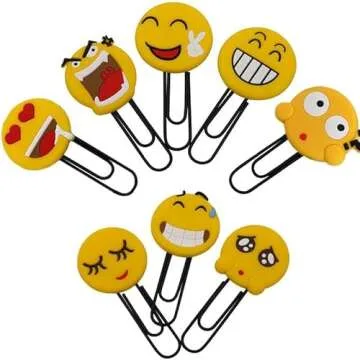 Cute Bookmarks, Funny Paperclip Bookmark, Novelty Emoticon Book Marker for Kids, Girls, Boys, School Student (Random 10PCS)