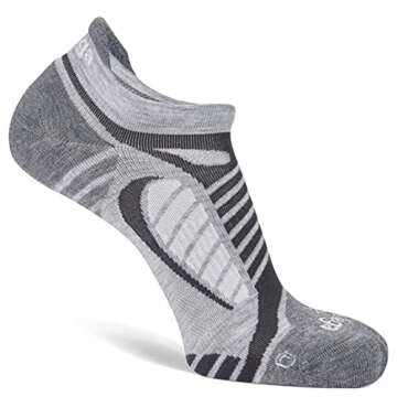 Balega Ultralight Lightweight Performance No Show Athletic Running Socks for Men and Women (1 Pair), New Grey/White, Medium