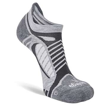 Balega Ultralight Lightweight Performance No Show Athletic Running Socks for Men and Women (1 Pair), New Grey/White, Medium