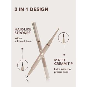 SHEGLAM Dual-Sided Eyebrow Pencils Cream Waterproof Long Lasting Eye brow Pen Makeup - Chocolate