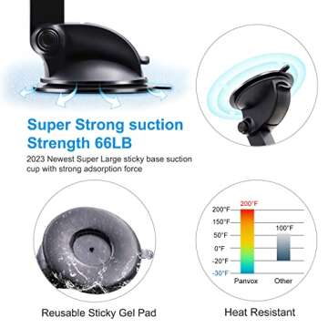 Universal Magnetic Phone Car Mount with 8 Strong Magnets