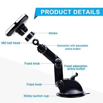 Universal Magnetic Phone Car Mount with 8 Strong Magnets