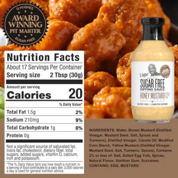 G Hughes Sugar Free Barbecue Sauces - Hickory BBQ Sugar Free Sauce - 18 Oz, Honey Mustard Sugar Free Dipping Sauce - 18 Oz, Sugar Free Teriyaki Marinade - 13 Oz, Gluten Free BBQ Sauces, BBQ (3-Pack)