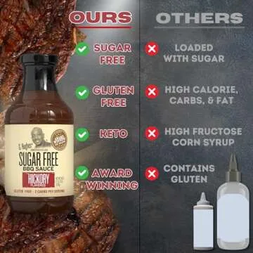 G Hughes Sugar Free Barbecue Sauces - Hickory BBQ Sugar Free Sauce - 18 Oz, Honey Mustard Sugar Free Dipping Sauce - 18 Oz, Sugar Free Teriyaki Marinade - 13 Oz, Gluten Free BBQ Sauces, BBQ (3-Pack)