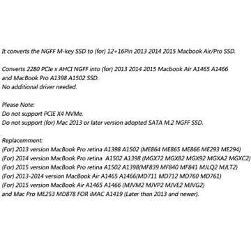 Sensico NVME SSD Convert Adapter for MacBook Air Pro 2013-2017