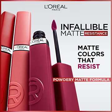 L’Oréal Paris Infallible Matte Resistance Liquid Lipstick, up to 16 Hour Wear, Worth It 601, 0.16 Fl Oz