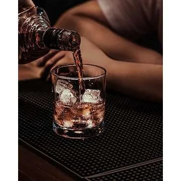 LUXU Whiskey Glasses-Premium 11 OZ Scotch Glasses Set of 6 /Old Fashioned Whiskey Glasses/Perfect Scotch Bourbon Whiskey Tumblers/Style Glassware for Bourbon/Rum glasses/Bar whiskey glasses,Clear