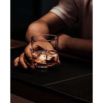 LUXU Whiskey Glasses-Premium 11 OZ Scotch Glasses Set of 6 /Old Fashioned Whiskey Glasses/Perfect Scotch Bourbon Whiskey Tumblers/Style Glassware for Bourbon/Rum glasses/Bar whiskey glasses,Clear