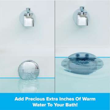 SlipX Solutions Bottomless Bath | Overflow Drain Cover for Tub | Best Gifts for Mom, Spa & Bath Accessories | Drain Block, Water Stopper Plug | Bath Essentials for Women | 4" Diameter, Dusty Blue