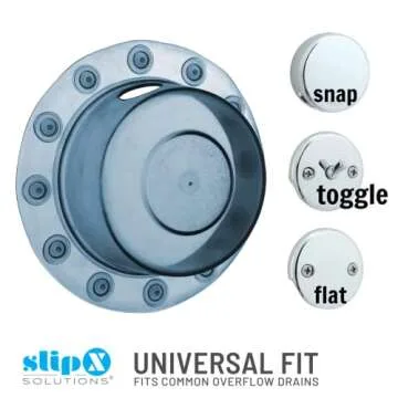 SlipX Solutions Bottomless Bath | Overflow Drain Cover for Tub | Best Gifts for Mom, Spa & Bath Accessories | Drain Block, Water Stopper Plug | Bath Essentials for Women | 4" Diameter, Dusty Blue