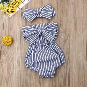 Floral Jumpsuit Romper with Headband for Baby Girls