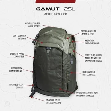 Vertx Gamut Tactical Backpack 25L for Men and Women