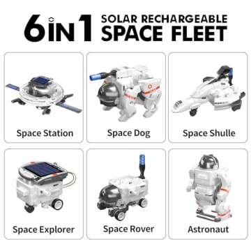 STEM Projects for Kids Ages 8-12, Science Kits for Boys 8-14, 6-in-1 Solar Robot Space Toys Building...