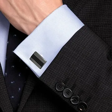 Mr. Van Carbon Fiber Cufflinks - Rhodium Plated