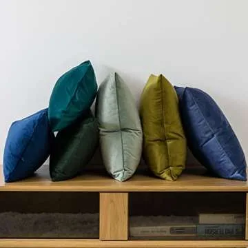 JUSPURBET Olive Green Velvet Throw Pillow Covers Set of 2