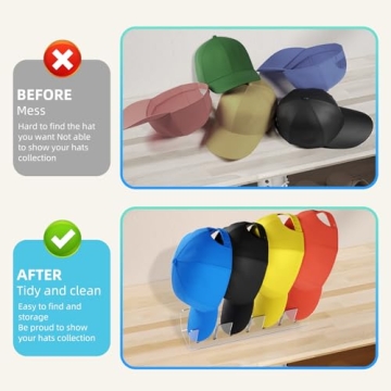 YNPJQWP Hat Organizer for 14 Baseball Caps Display