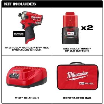 M12™ FUEL™ SURGE™ 1/4 in. Hex Hydraulic Driver 2 Battery Kit