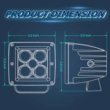 LED Cubes, Niwaker 2PCS 3 Inch 100W CREE LED Pods Spot LED Work Light Off Road Driving Lights Square...