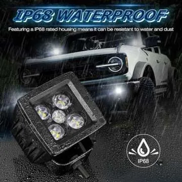 LED Cubes, Niwaker 2PCS 3 Inch 100W CREE LED Pods Spot LED Work Light Off Road Driving Lights Square LED Light Bar Waterproof Fog Lights for Truck ATV UTV SUV RV Boat