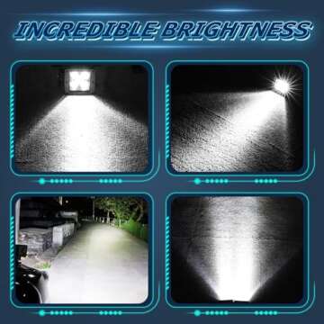 LED Cubes, Niwaker 2PCS 3 Inch 100W CREE LED Pods Spot LED Work Light Off Road Driving Lights Square LED Light Bar Waterproof Fog Lights for Truck ATV UTV SUV RV Boat