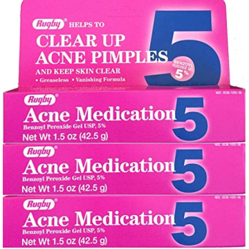 Benzoyl Peroxide 5% Acne Treatment Gel - 1.5 oz (3 PACK) - Fast Acting Relief