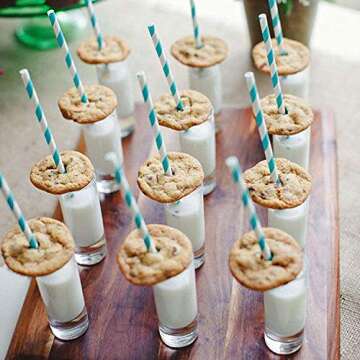 Shuiniba Biodegradable Striped Paper Straws - Eco-Friendly 100 Pack