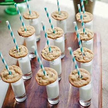 Shuiniba Biodegradable Striped Paper Straws - Eco-Friendly 100 Pack