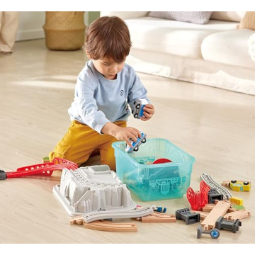 Hape City Railway Toy Set with Magnetic Crane - Ages 3+