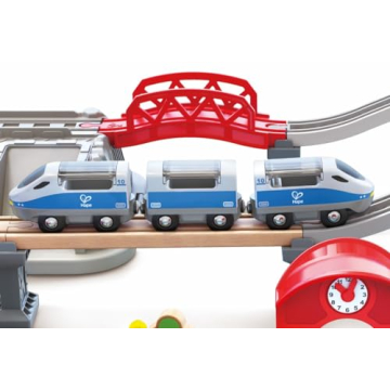 Hape City Railway Toy Set with Magnetic Crane - Ages 3+