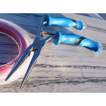 CUDA 9" Titanium Bonded Stainless Steel Freshwater Pistol Grip Pliers 18096 Durable Fishing Hooks Remover with Integrated Crimper and Mono Fluorocarbon Cutter