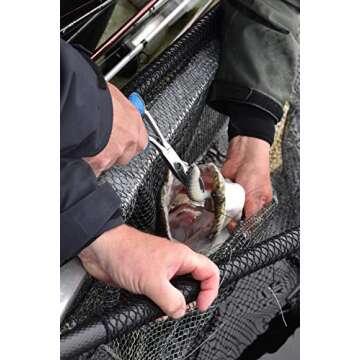 CUDA 9" Titanium Bonded Stainless Steel Freshwater Pistol Grip Pliers 18096 Durable Fishing Hooks Remover with Integrated Crimper and Mono Fluorocarbon Cutter