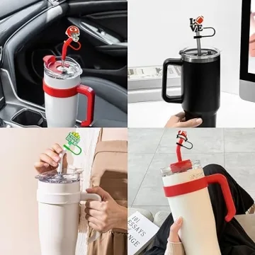 Football Team Theme Straw Covers - 9 Silicone Tops & Stickers