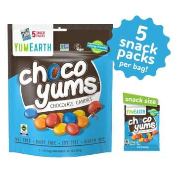 YumEarth Choco Yums, 5- 0.7 Ounce Snack Packs, Allergy Friendly, Gluten Free, Non-GMO, Vegan, No Art...