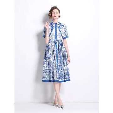 LAI MENG Floral Women's Midi Dress - Casual Elegance